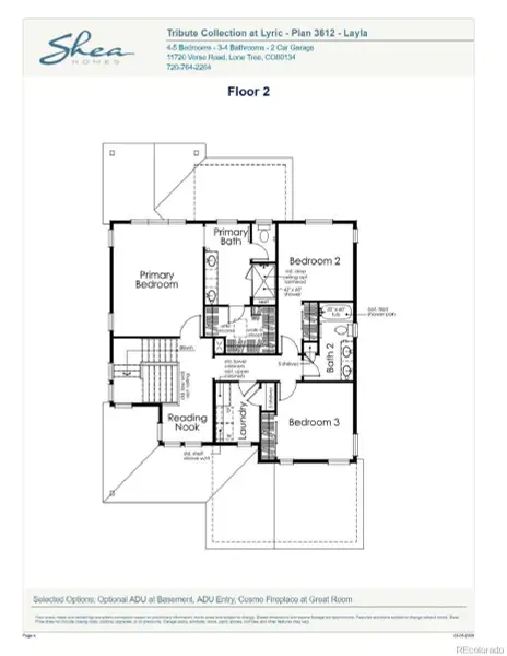 2D floor plan layout of this home in Tribute at Lyric, Lone Tree, CO (Image 6). 2D floor plan layout of this home in Tribute at Lyric, Lone Tree, CO (Image 6).