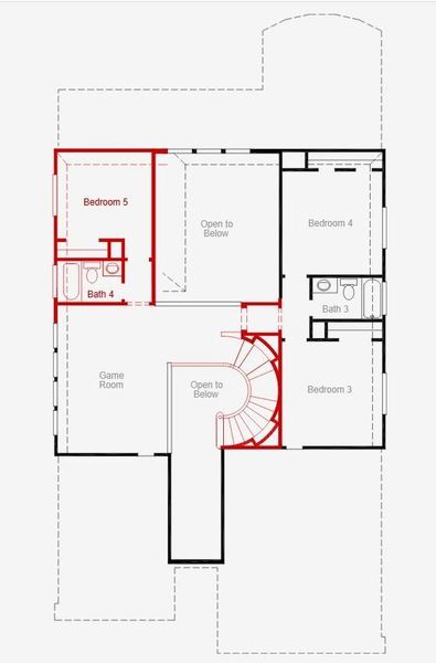 2D floor plan layout of this home in Bridgeland, Cypress, TX (Image 3).