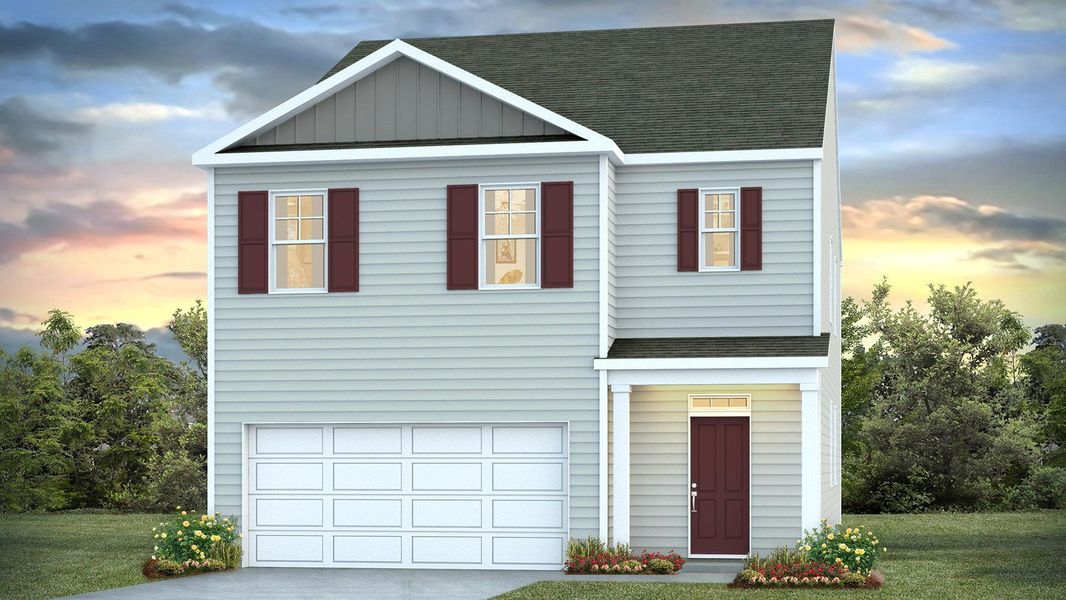 Representative exterior photo of a completed home built from the ROBIE by D.R. Horton in Heritage Crossing, Conway, SC (Image 1).