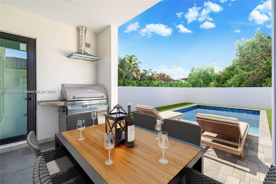 Exterior details and patio area of a home in , Miami (Image 2).