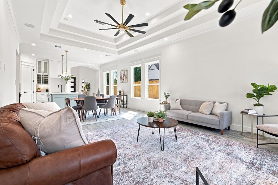 High Ceilings, Crown Molding, Tons of Natural Lighting.
