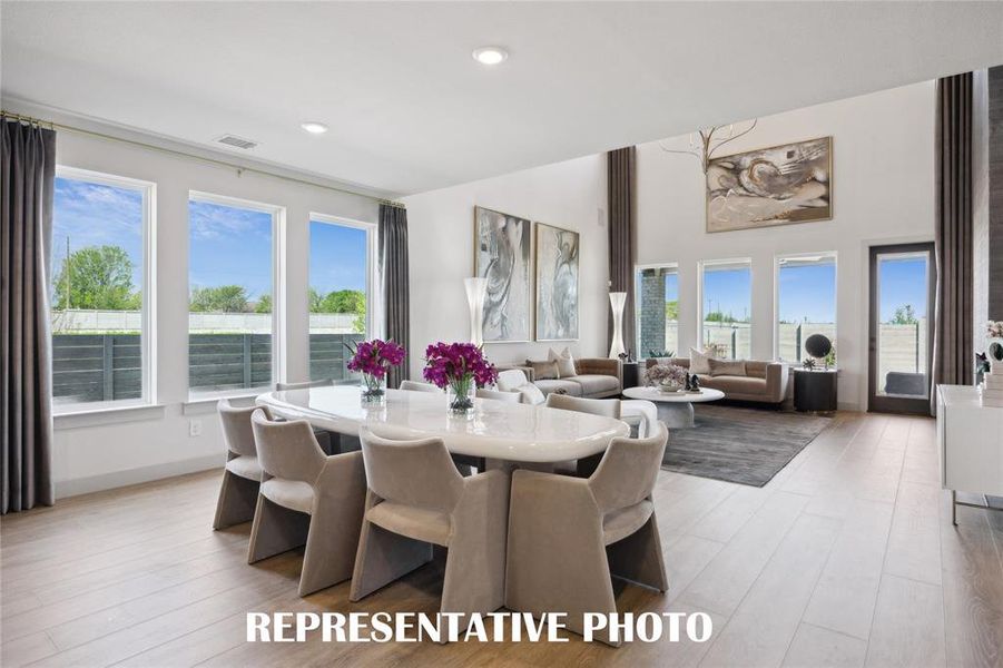Whether it's grand dinner parties or cozy family meals, this dining room does it all!  REPRESENTATIVE PHOTO