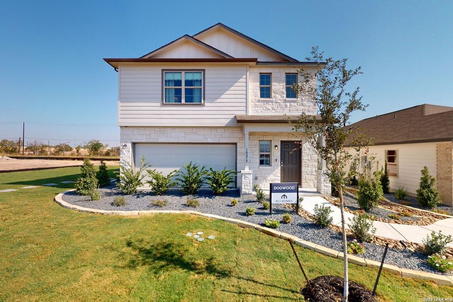 Front exterior of a new home in Paloma Park, Converse, TX, highlighting curb appeal (Image 25).
