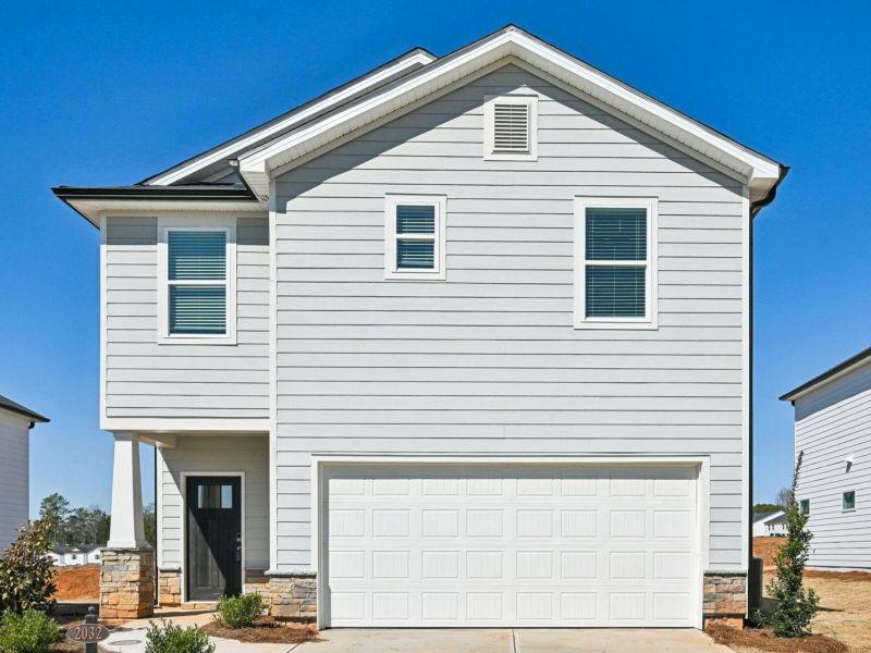 Representative exterior photo of a completed home built from the Dallas Basement by Meritage Homes in Avalon - Reserve Series, Conyers, GA (Image 1). Representative exterior photo of a completed home built from the Dallas Basement by Meritage Homes in Avalon - Reserve Series, Conyers, GA (Image 1).