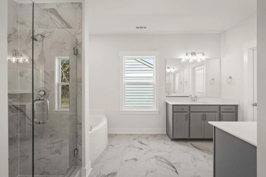 The Wellsely B Primary Suite Bathroom