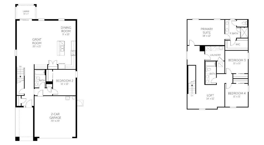 2D floor plan layout for the Strauss - 40' Homesites by Dream Finders Homes in Reserve at Hammock Oaks, Lady Lake, FL (Image 4).