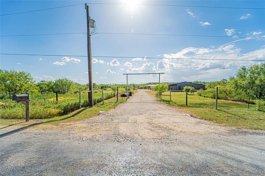 View of dirt / gravel driveway