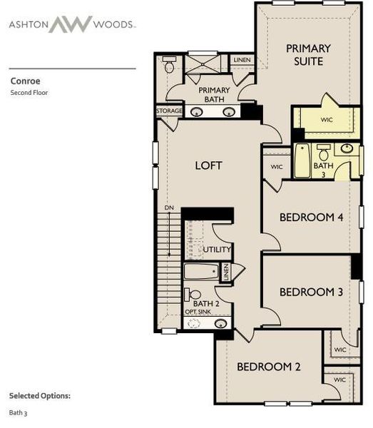 2D floor plan layout of this home in Cannon Ranch 40s, Dripping Springs, TX (Image 6).