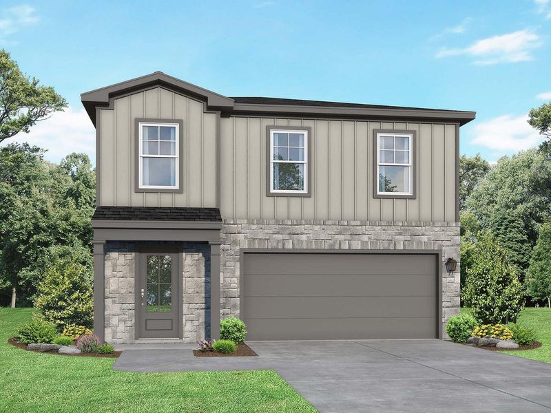 Representative exterior photo of a completed home built from the The Trinity E by Davidson Homes LLC in Windmill Estates, Magnolia, TX (Image 22). Representative exterior photo of a completed home built from the The Trinity E by Davidson Homes LLC in Windmill Estates, Magnolia, TX (Image 22).