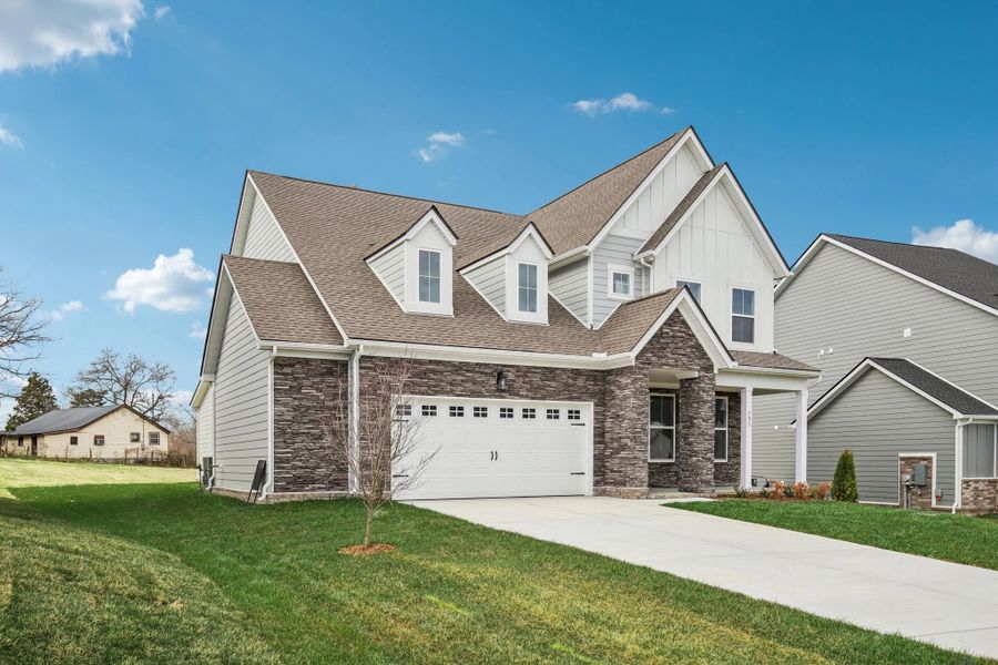 Front exterior of a new home in Willow Landing, Mount Juliet, TN, highlighting curb appeal (Image 23).