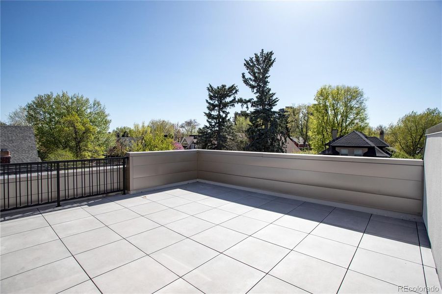 Incredible roof deck with water, power, gas & wired for outdoor speakers