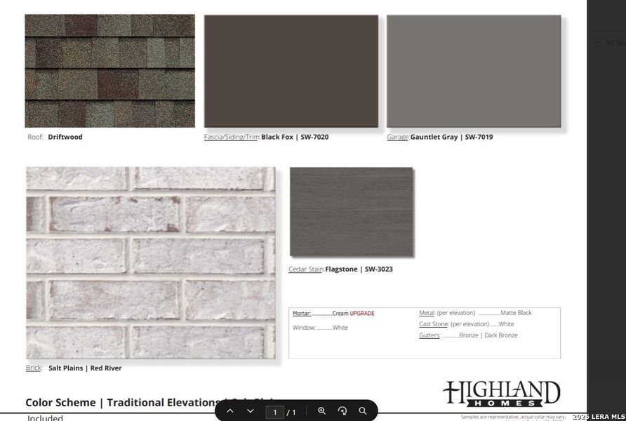 Sample of building materials used in homes in The Ranches at Creekside, Boerne (Image 45).