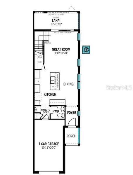 2D floor plan layout of this home in Bloomingdale Townes, Brandon, FL (Image 5).