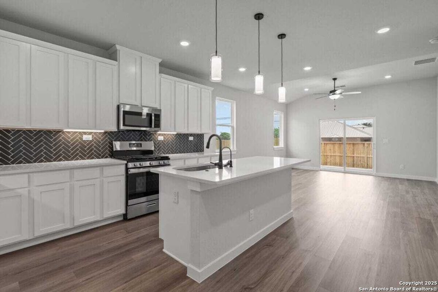 Furnished interior view inside a new home in August Fields, New Braunfels (Image 6).