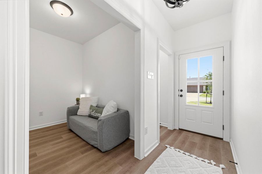 Dedicated flex space near the entry offers endless possibilities to fit your lifestyle.