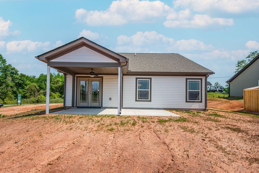Representative exterior photo of a completed home built from the Pacific by Enchanted Homes in Hampshire Heights, Moore, SC (Image 26).