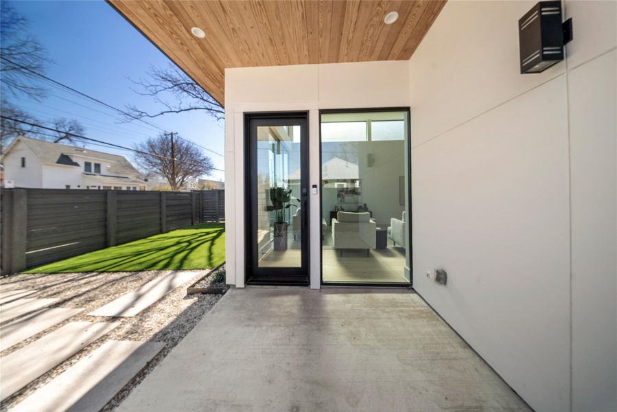 Exterior details and patio area of a home in , Austin (Image 24).
