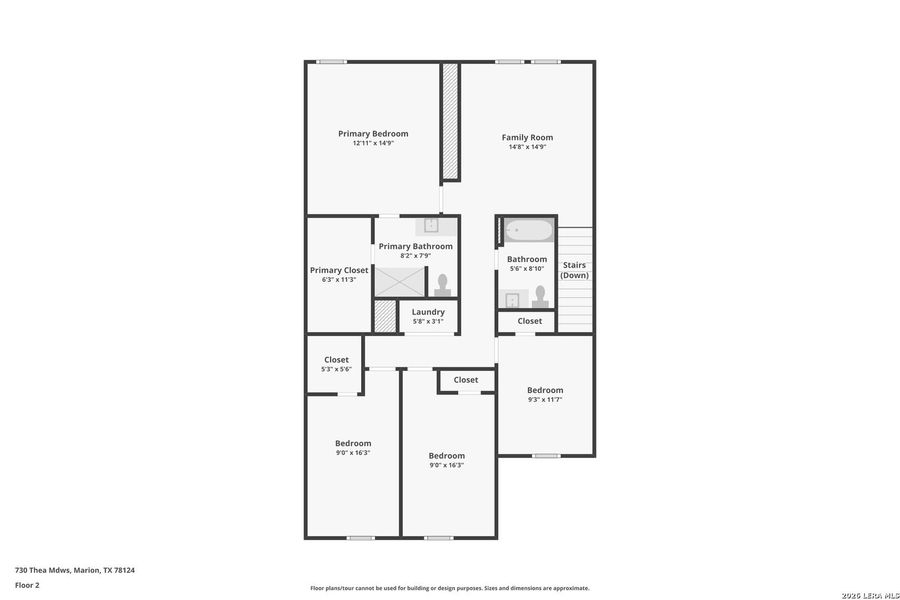 2D floor plan layout of this home in Grace Valley, Marion, TX (Image 6).