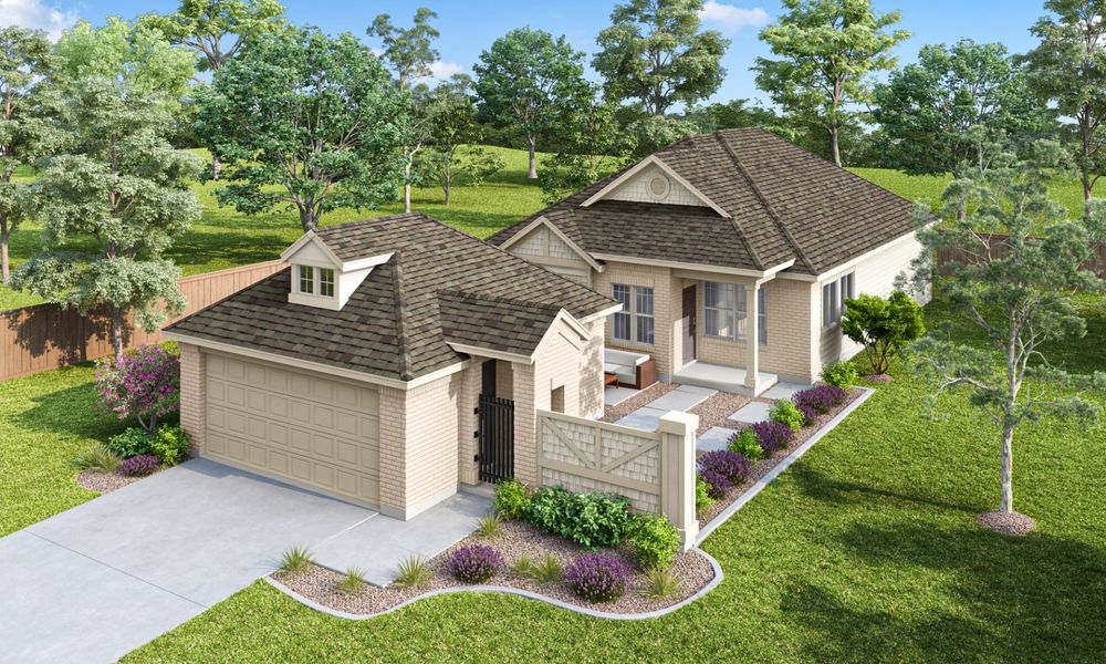 Representative exterior photo of a completed home built from the The Sheraton by Pacesetter Homes in Keeneland, Aubrey, TX (Image 6). Representative exterior photo of a completed home built from the The Sheraton by Pacesetter Homes in Keeneland, Aubrey, TX (Image 6).