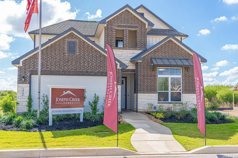 Front exterior of a new home in , Schertz, TX, highlighting curb appeal (Image 1). Front exterior of a new home in , Schertz, TX, highlighting curb appeal (Image 1).