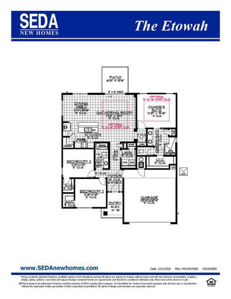 2D floor plan layout for the Etowah by SEDA New Homes in Weston Woods, Jacksonville, FL (Image 3). 2D floor plan layout for the Etowah by SEDA New Homes in Weston Woods, Jacksonville, FL (Image 3).