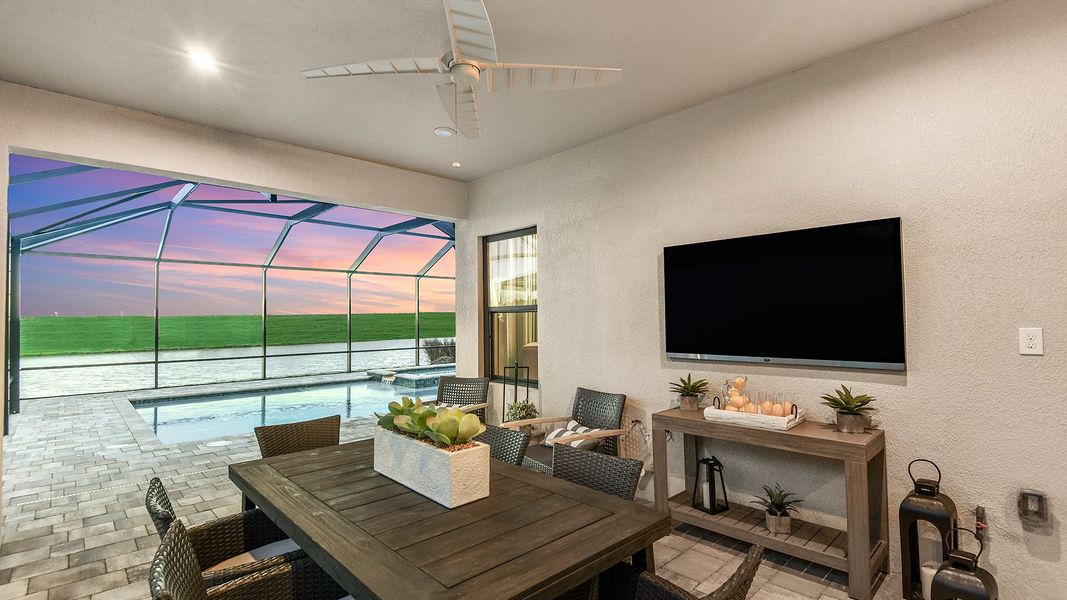 Representative furnished interior of a home built from the Bergamo by Taylor Morrison in Esplanade at Tradition, Port St. Lucie (Image 17).