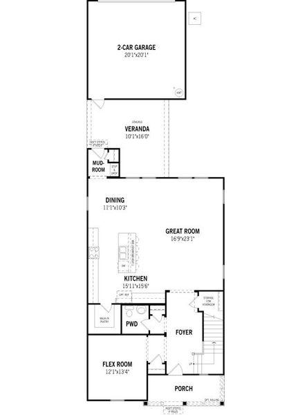 2D floor plan layout for the Jefferson by Mattamy Homes in Bratton Pointe, Rock Hill, SC (Image 3). 2D floor plan layout for the Jefferson by Mattamy Homes in Bratton Pointe, Rock Hill, SC (Image 3).
