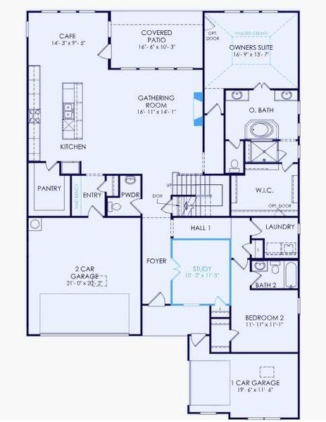 2D floor plan layout of this home in Ryehill, Sugar Land, TX (Image 3).