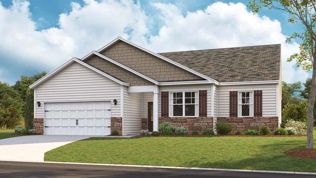 Representative exterior photo of a completed home built from the Booth by D.R. Horton in Whispering Springs, Maryville, TN (Image 20).