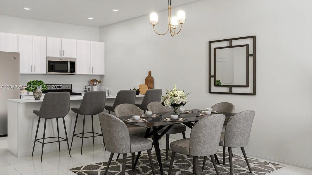 Furnished interior view inside a new home in Solstice, Miami (Image 4). Furnished interior view inside a new home in Solstice, Miami (Image 4).