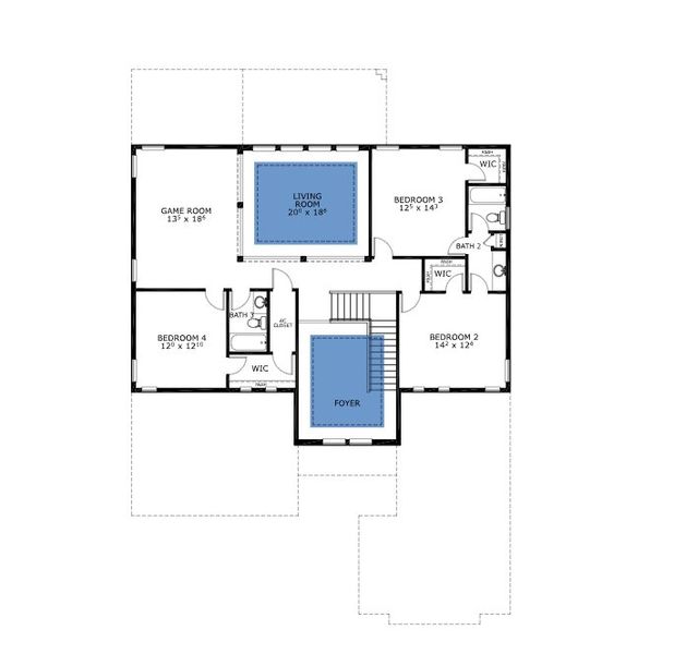 2D floor plan layout for the Brooklyn - Elite Series | 60' Wide Lots by ICI Homes in Amelia National, Fernandina Beach, FL (Image 4). 2D floor plan layout for the Brooklyn - Elite Series | 60' Wide Lots by ICI Homes in Amelia National, Fernandina Beach, FL (Image 4).