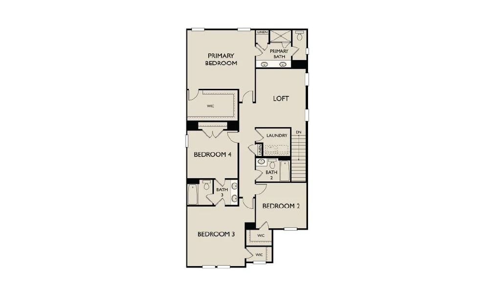 2D floor plan layout of this home in Rowland's Grant, Fuquay Varina, NC (Image 5). 2D floor plan layout of this home in Rowland's Grant, Fuquay Varina, NC (Image 5).