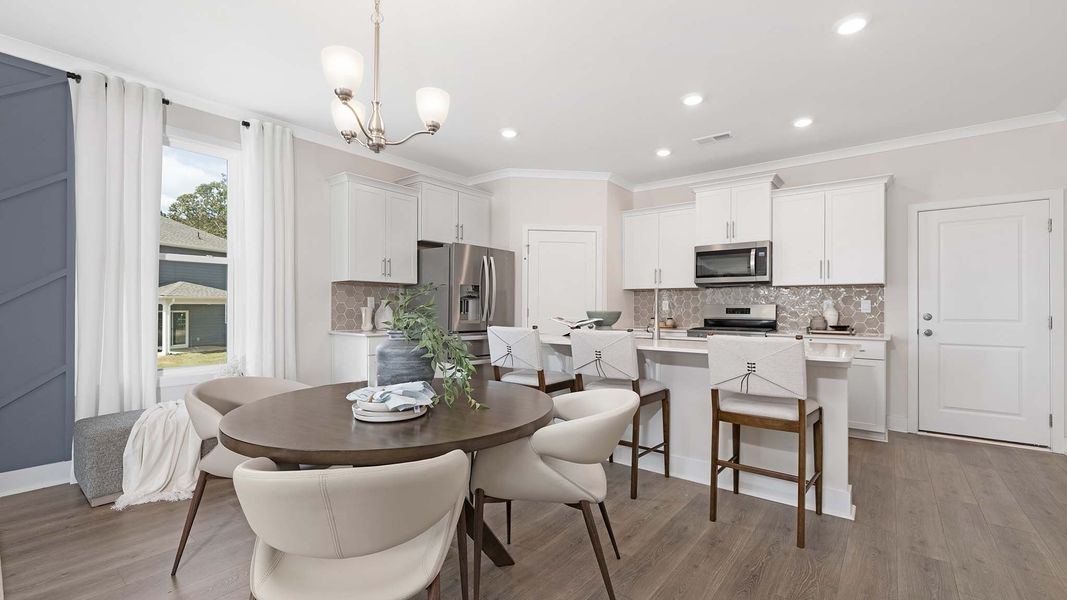 Furnished interior view inside a new home in Sanctuary at Southgate, Indian Trail (Image 8). Furnished interior view inside a new home in Sanctuary at Southgate, Indian Trail (Image 8).