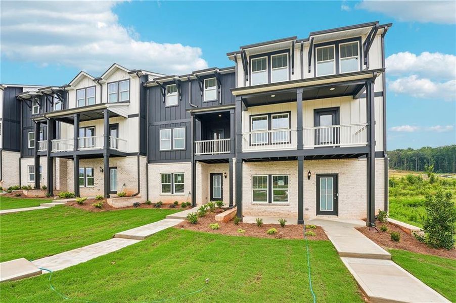 Front exterior of a new home in , Cumming, GA, highlighting curb appeal (Image 28).