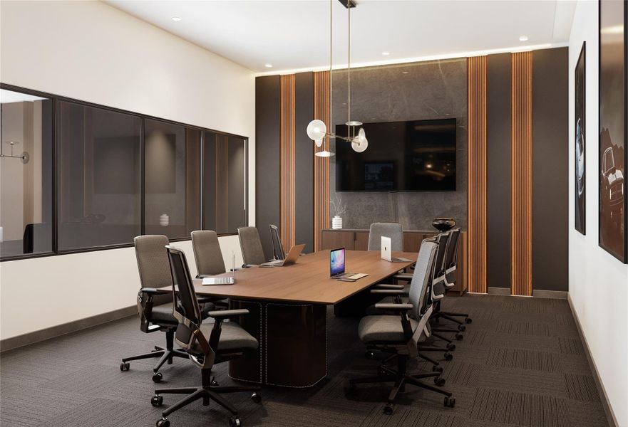 *Conceptual renderings of the clubhouse- upstairs conference room