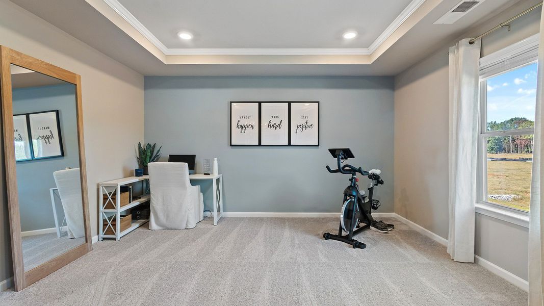 Representative furnished interior of a home built from the McKinley II by DRB Homes in Northcroft, Loganville (Image 39).