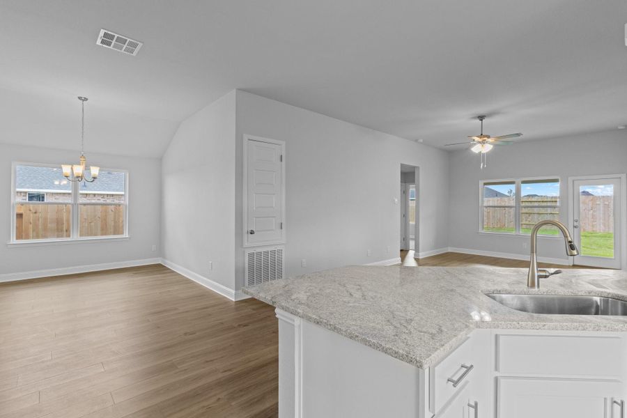 Furnished interior view inside a new home in River Ranch Trails, Dayton (Image 3). Furnished interior view inside a new home in River Ranch Trails, Dayton (Image 3).