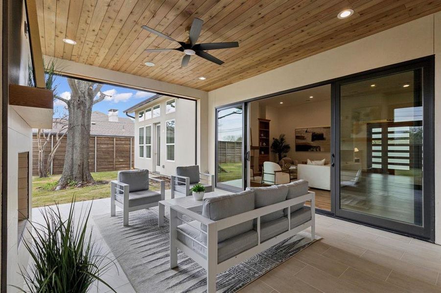 Exterior details and patio area of a home in , Dallas (Image 26).