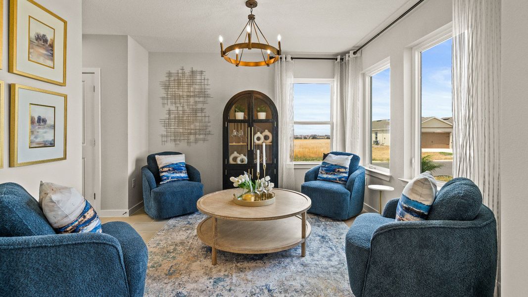 The first story Flex Space of the Highbourne by DRB Homes in Hamilton Bluff located in Haines City, FL. The first story Flex Space of the Highbourne by DRB Homes in Hamilton Bluff located in Haines City, FL.
