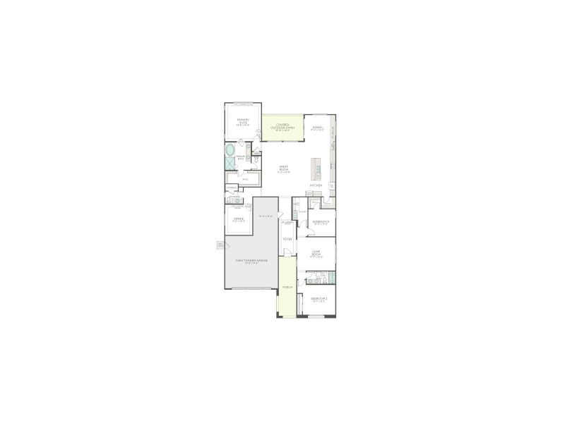 2D floor plan layout for the Calderwood Plan 4504 by Tri Pointe Homes in Soleo, San Tan Valley, AZ (Image 3).