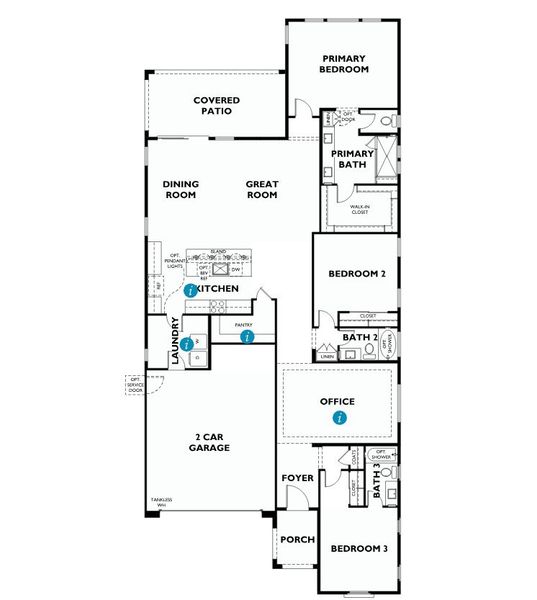 2D floor plan layout of this home in Ascent at Legacy Place, Peoria, AZ (Image 4).