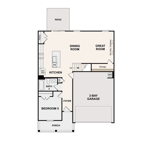 2D floor plan layout of this home in Canebrake at Hickory Hills, Old Hickory, TN (Image 3).