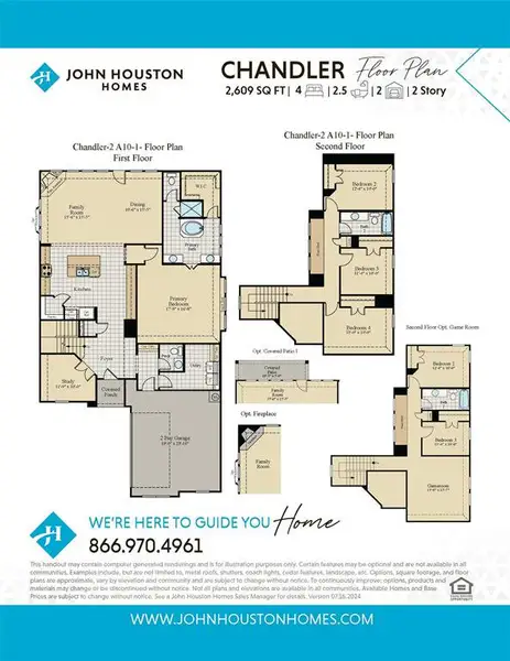 2D floor plan layout of this home in BridgeWater - Phase 1, Midlothian, TX (Image 3).