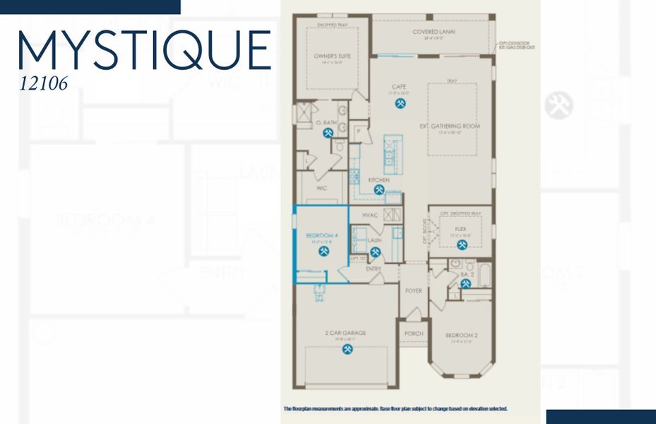 2D floor plan layout of this home in Avondale at Avenir, Palm Beach Gardens, FL (Image 3). 2D floor plan layout of this home in Avondale at Avenir, Palm Beach Gardens, FL (Image 3).