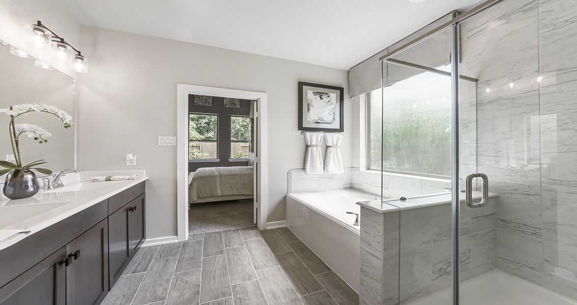 Furnished interior view inside a new home in Wood Leaf Reserve, Tomball (Image 19).