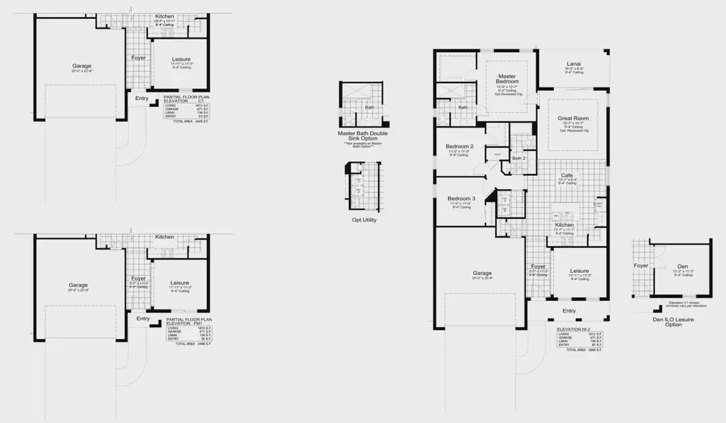 2D floor plan layout for the Fresh Spring by Neal Communities in Tide Marsh, Fort Myers, FL (Image 4).