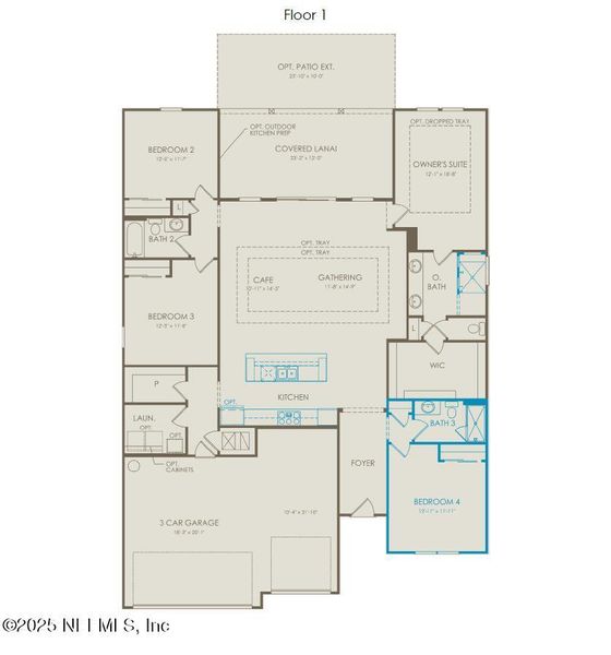 2D floor plan layout of this home in Hyland Trail, Green Cove Springs, FL (Image 3).