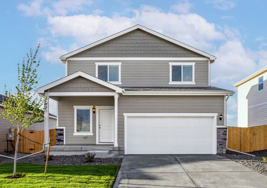 The Laramie is a beautiful two story home with siding.