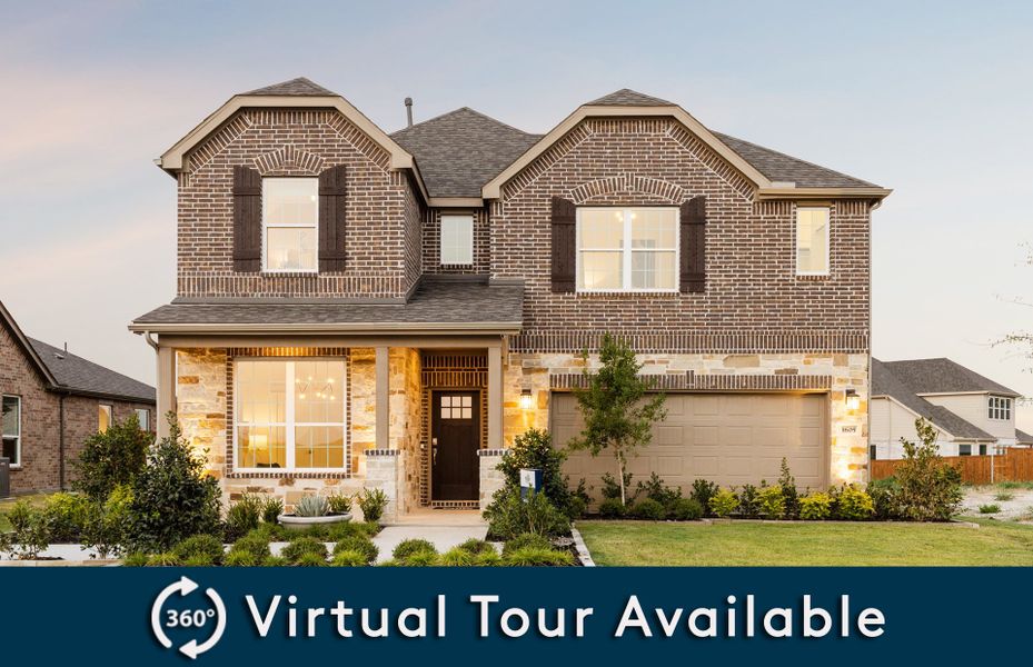 The San Marcos, a 2-story new construction home with shutters, shown with Home Exterior C