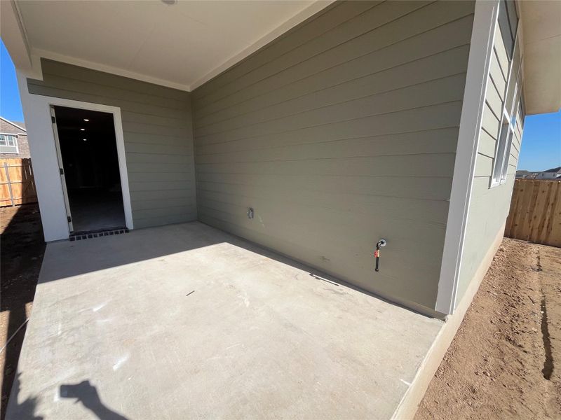 Exterior details and patio area of a home in The Homestead at Lariat, Liberty Hill (Image 3). Exterior details and patio area of a home in The Homestead at Lariat, Liberty Hill (Image 3).